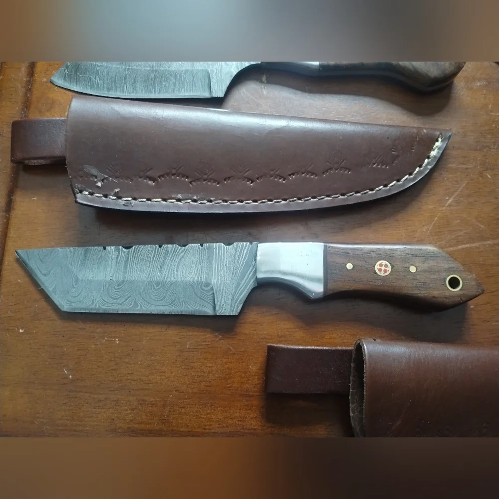 New Reseller Wholesale Lot Damascus Steel Hunting Knives Blade Sheath - Picture 3 of 13